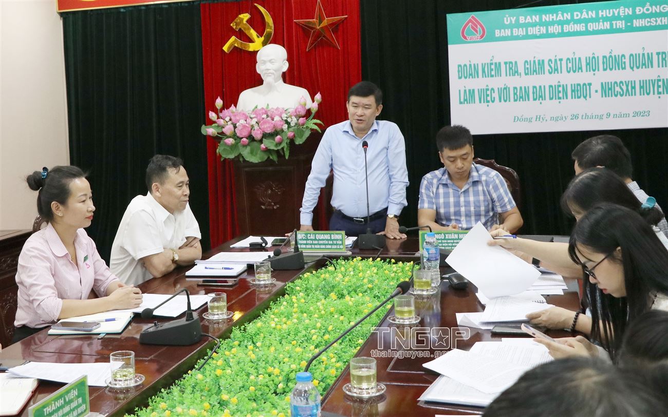 Đoàn công tác của Hội đồng quản trị Ngân hàng Chính sách xã hội Việt Nam kiểm tra, giám sát tại huyện Đồng Hỷ