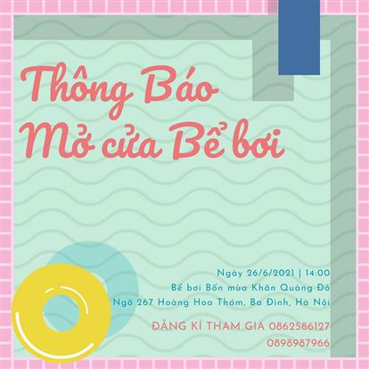 THÔNG BÁO MỞ CỬA BỂ BƠI