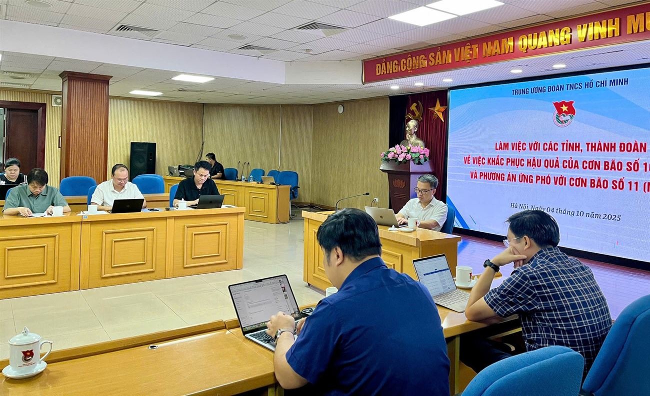 Bí thư T.Ư Đoàn Nguyễn Tường Lâm: Tập trung nguồn lực, sẵn sàng 4 tại chỗ ứng phó bão Matmo