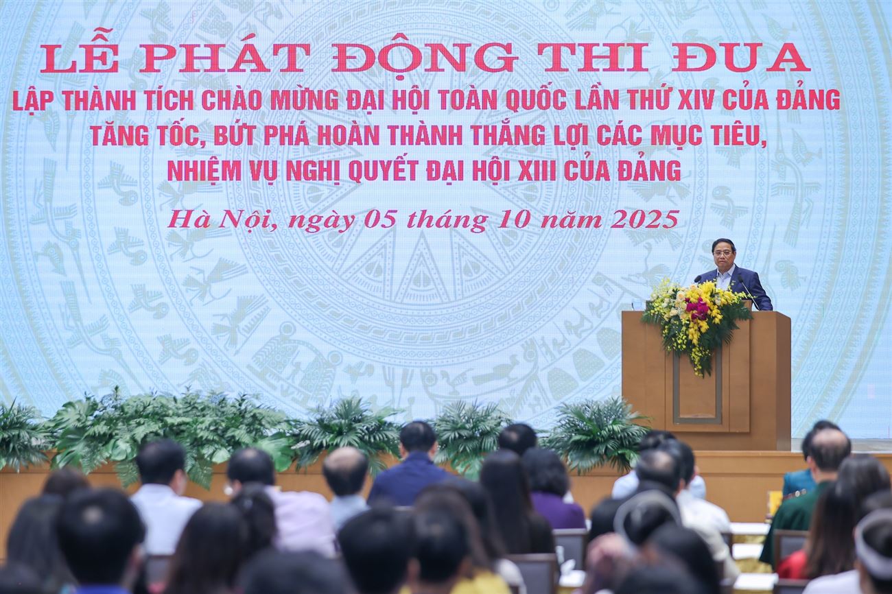 Thủ tướng phát động đợt thi đua cao điểm lập thành tích chào mừng Đại hội XIV của Đảng