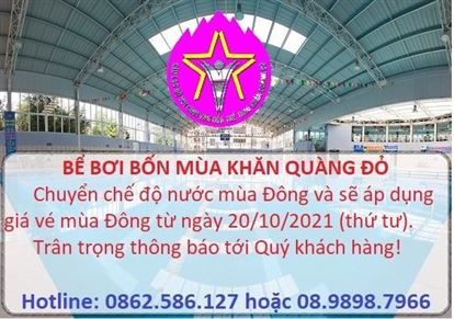 Thông báo về việc chuyển chế độ nước mùa Đông