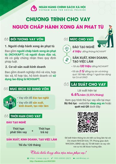 Ngân hàng Chính sách Xã hội cho vay người chấp hành xong án phạt tù