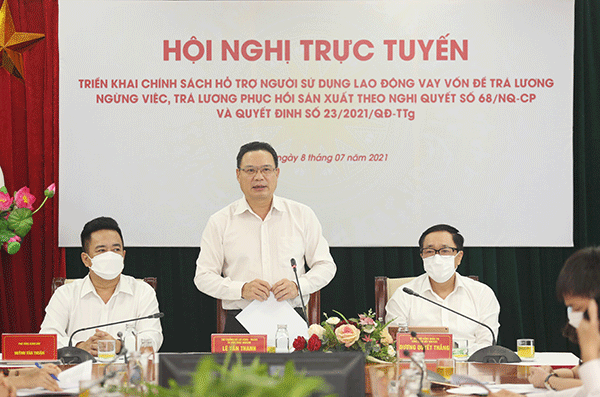 6X0A3521 Thứ trưởng Bộ LĐTB&XH Lê Văn Thanh phát biểu tại Hội nghị trực tuyến