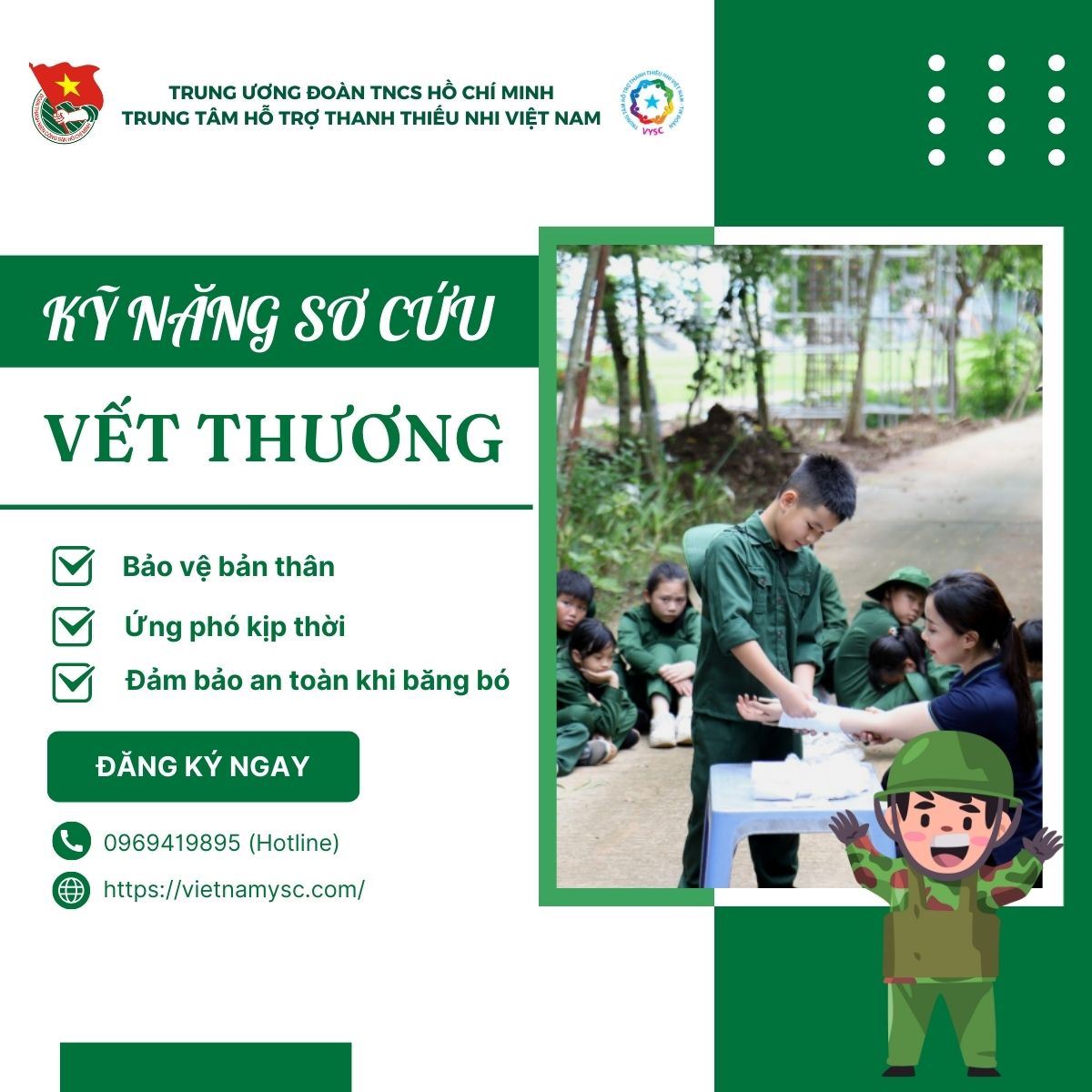 Học hỏi kỹ năng sơ cứu vết thương qua Học kỳ Quân đội